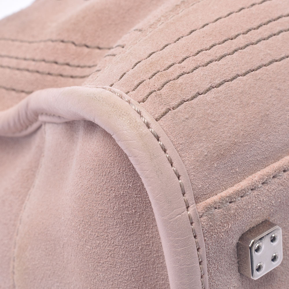 LOEWE Rhinestone Pink Beige Tan Suede Handbag - Picture 6 of 11